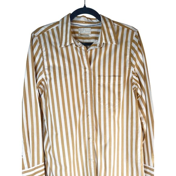 J.Crew Womens Size 4 Classic Fit Striped Button-Up Shirt Long Sleeve - Picture 5 of 15